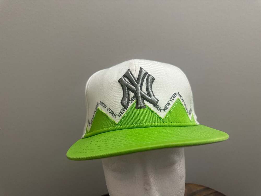 New Era 59FIFTY New York Yankees White and Lime Green Fitted Hat